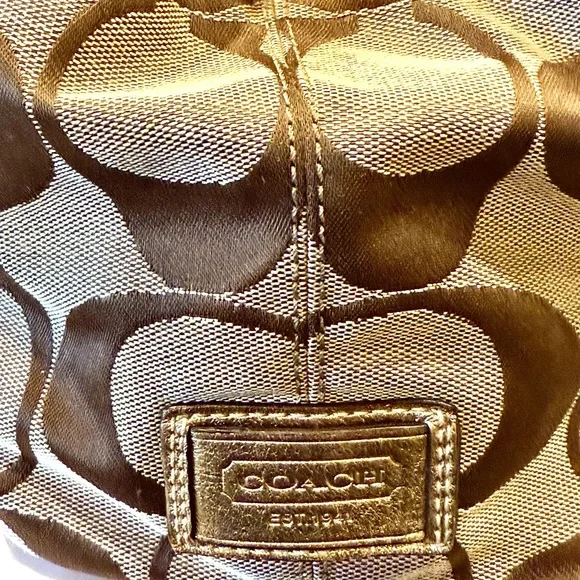 COACH Signature Stripe Framed Carryall Tote - Picture 5 of 13